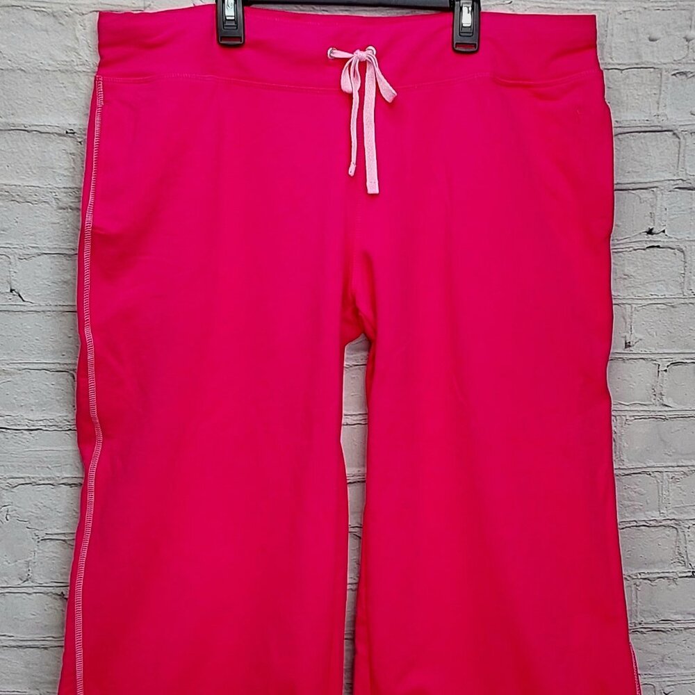 'DANSKIN NOW' FRENCH TERRY LOOSE FIT STRAIGHT-LEG ATHLEISURE PANTS in POSEY PINK - Picture 2 of 15